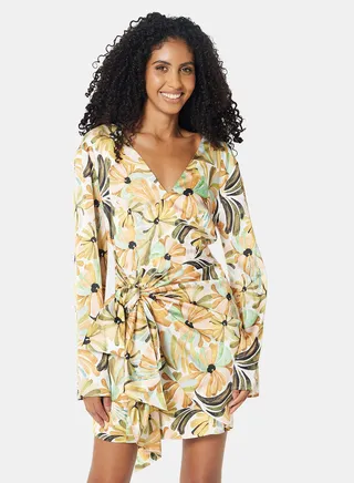 Floral Print Mini Dress Multicolour 