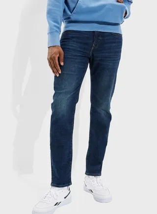 Mid Wash Slim Fit Jeans 