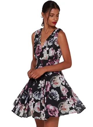 Floral Flared Dress Multicolour 