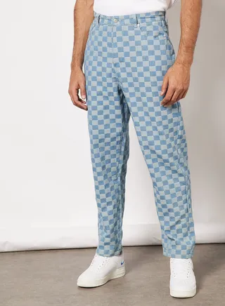 Checkerboard Jeans Blue 