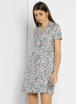 Printed Casual Mini Dress Multicolour 