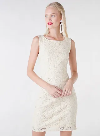 Mayaadi Lace Dress Ivory 