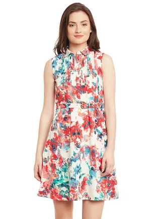 Printed Skater Dress Multicolour 