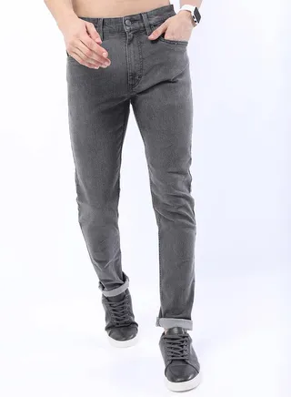 Tapered Fit Acid Wash Stretchable Jeans