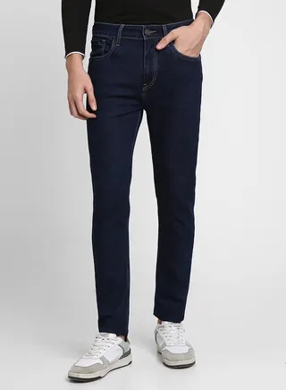 Dark Wash Mid Rise Slim Fit Jeans 
