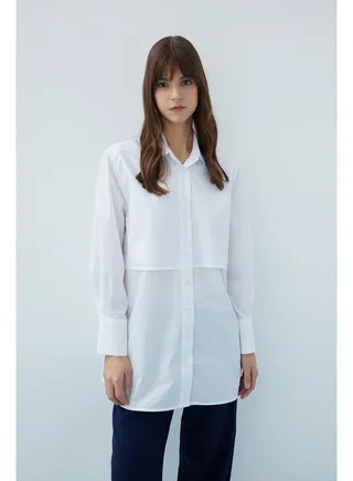 Woman Relax Fit Woven Long Sleeve Tunic 