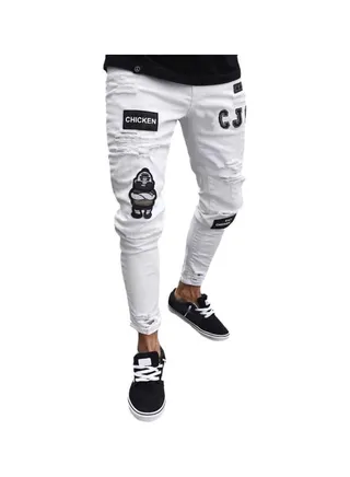 Patch Work Designed Ripped Jeans 