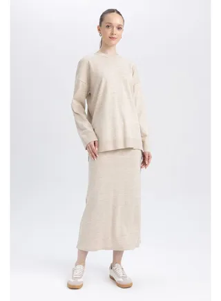 Woman A Line Tricot Tricot Skirt 