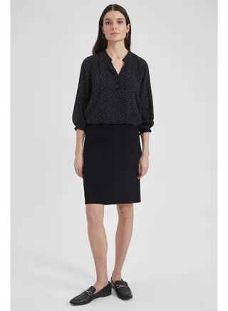 Woman Woven Pencil Skirt 