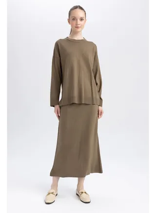 Woman A Line Tricot Tricot Skirt 
