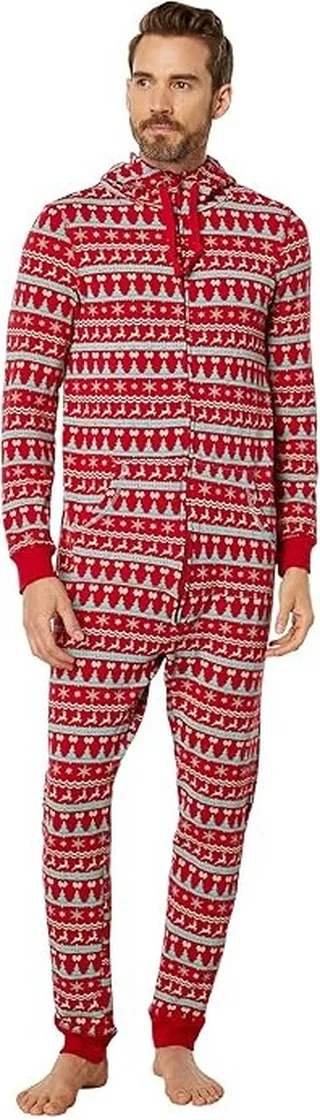 Kickee Pants Fleece Jumpsuit with Hood (Nordic Print) Jumpsuit & Rompers One Piece