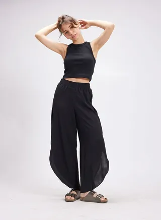 Black Slit Pants 