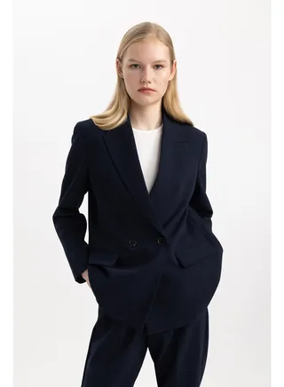 Woman Smart Casual Oversize Fit Long Sleeve Blazer 