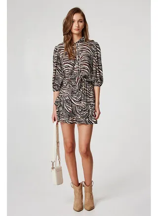 Zebra printed mini skirt 