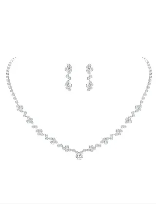 Rhinestone Inlay Jewellery Set 