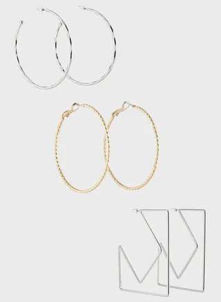 3 Pack Hoop Earring Set