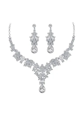 2-Piece Fashion Jewellery Set With Crystal And Rhinestone 