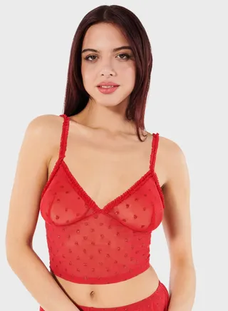 Mesh Detail Cami Pyjama Top