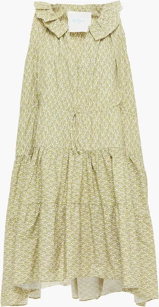 Patmos tiered printed cotton mini dress