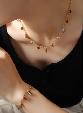 Stylish High Quality Necklace & Bracelet Jewelry Set For Women 