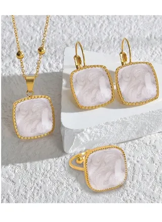 Luxury Necklace & Earrings & Ring Jewelry Set For Women 