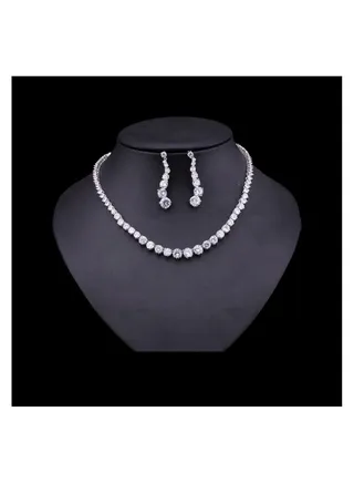 Round crystal jewelry set 