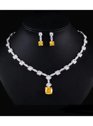 cubic zirconia necklace set 