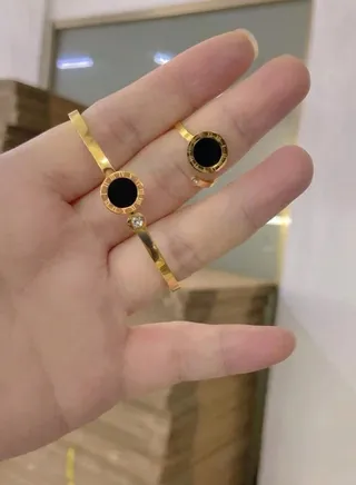 Gold Plated Stainless Steel Bracelet And Ring Set 