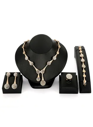 4-Piece Necklace Earring Jewelry Set 