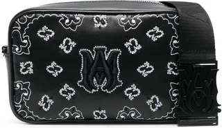Embroidered Paisley-Print Crossbody Bag