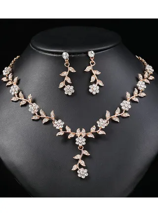 2-Piece Elegant Retro Necklace and Earrings Set 
