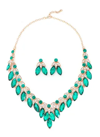 2-Piece Elegant Retro Necklace and Earrings Set 