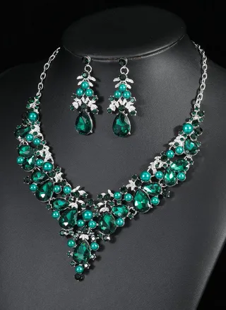 2-Piece Elegant Retro Necklace and Earrings Set 