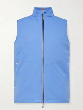 Fuse Elite Panelled Quilted Shell and Stretch-Jersey Golf Gilet