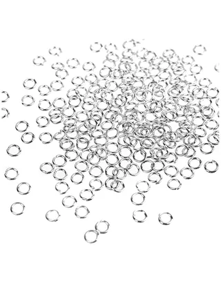 Jump Ring Connector Circle 1000 Pcs 4mm Open Jump Rings Metal for Choker Necklaces Bracelet Jewelry Diy Making, Crafts Work Silver Iron White Gold Plated, Common Size, Lead and Nickel Free 