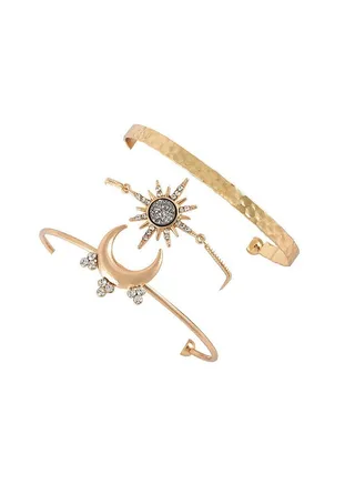 3-Piece Moon And Sun Designed Bracelet 