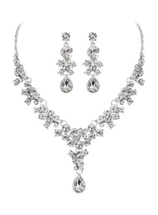 Rhinestone Inlaid Necklace Set 