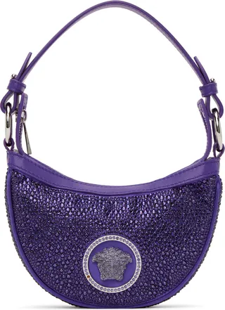 Versace Purple Mini Crystal Repeat Bag