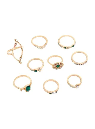 Set Of 9 Finger Ring 