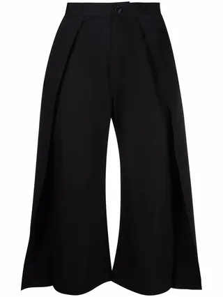 Pleated-Panel Cropped Trousers