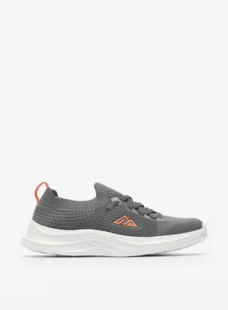Boys Textured Slip On Sports Shoes with Lace Detail and Pull Tabs 