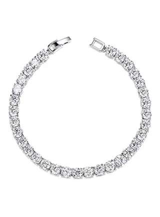 Graceful Round Cut Cubic Zirconia Tennis Bracelet 