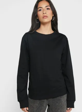 Essential Crew Neck Sweatshirt Black 