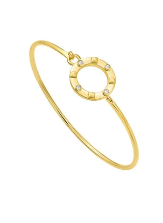 Police Fizzy Yellow Gold Plated Stainless Steel Ladies Bangle With Crystals - PEJLG0001602 