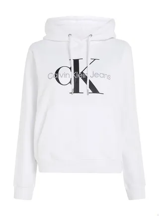 Women's Monogram Hoodie, Cotton, White 