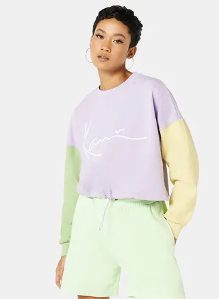 Colourblock Cropped Sweatshirt