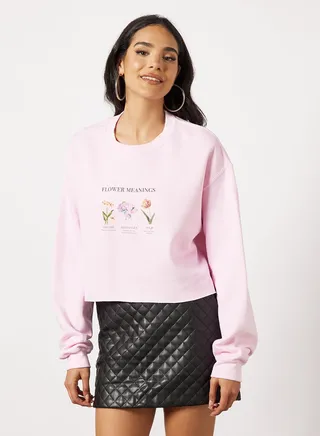 Flower Meaning Crop Sweatshirt 