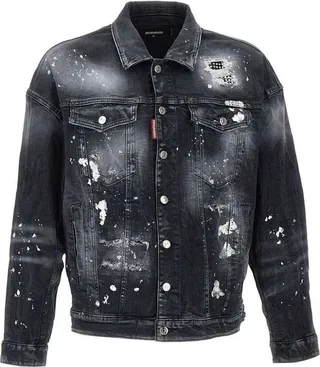 Dsquared2 Distressed Buttoned Denim Jacket