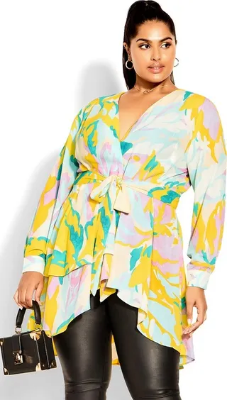 CITY CHIC| Women's Plus Size Hailey Tunic - ivory - 18W