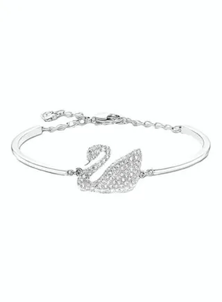 SWAROVSKI Swan Rhodium Plated Stone Studded Bracelet 
